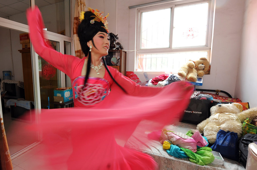 Cross dressing for Peking Opera