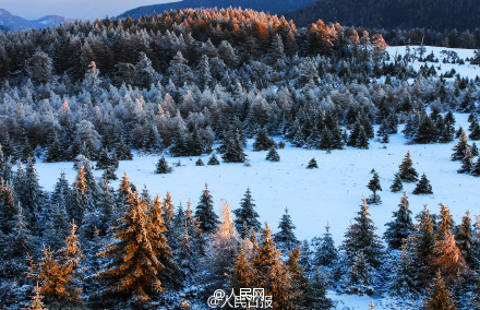 Fairytale-like scenery of Luya Mountain in winter