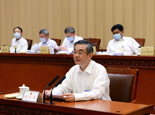 Zhou Qiang briefs draft civil enforcement law at NPC standing committee session