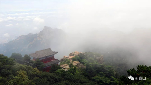 Views of Mount Tai after rain