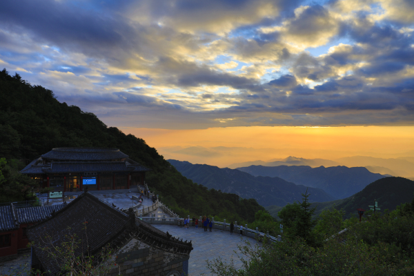 Spectacular view of Mount Tai at sunset