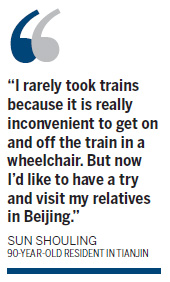 Wheelchairs get high-speed train welcome