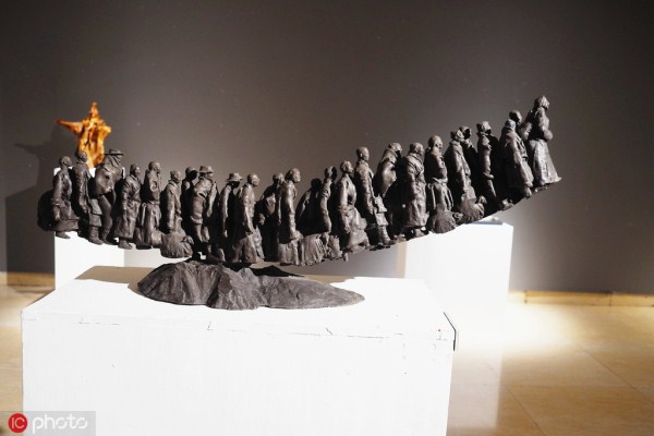 Figurative sculptures on display in Shenyang