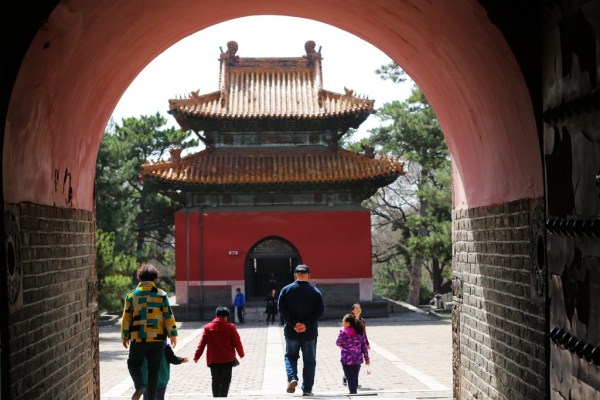 Graced by peach blossoms, Fuling Tomb draws visitors