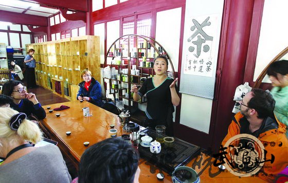 French tourists learn tai chi in Wudang Mountains