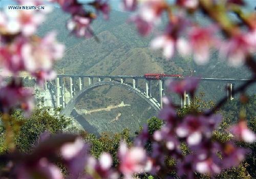 Nanpan River Railway Bridge under construction in China's Yunnan