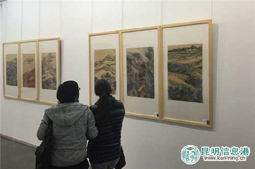 Dongchuan landscape paintings on show in Kunming