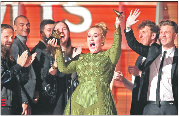 Adele sweeps Grammys in five-star performance