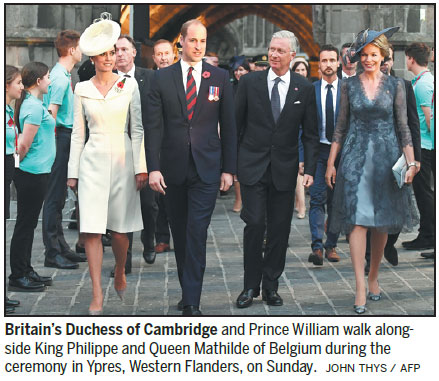 British, Belgian royals join relatives of fallen to mark bloody battle's centenary