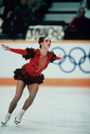 Women's figure skating eventual gold medallist Katarina WITT of the German