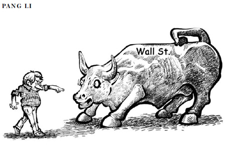 Protest against Wall St. greed