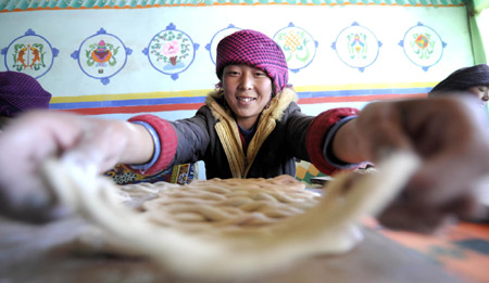 Tibetans celebrate the coming new year