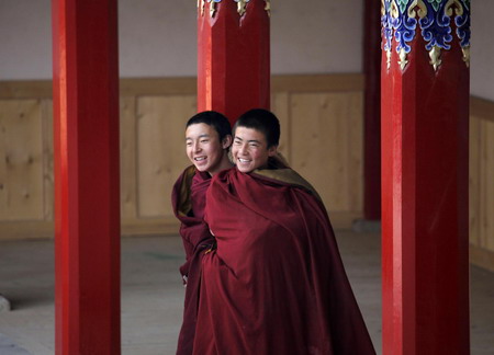 Exercising before Tibetan New Year