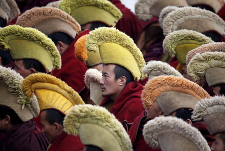 Exercising before Tibetan New Year
