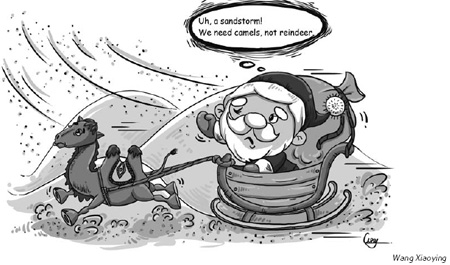 Santa in sandstorm