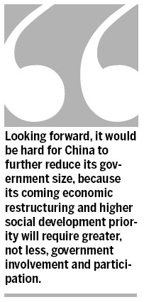 China has the right govt size