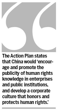 Action plan to promote human rights in China