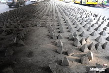 Concrete spikes to repel vagrants?