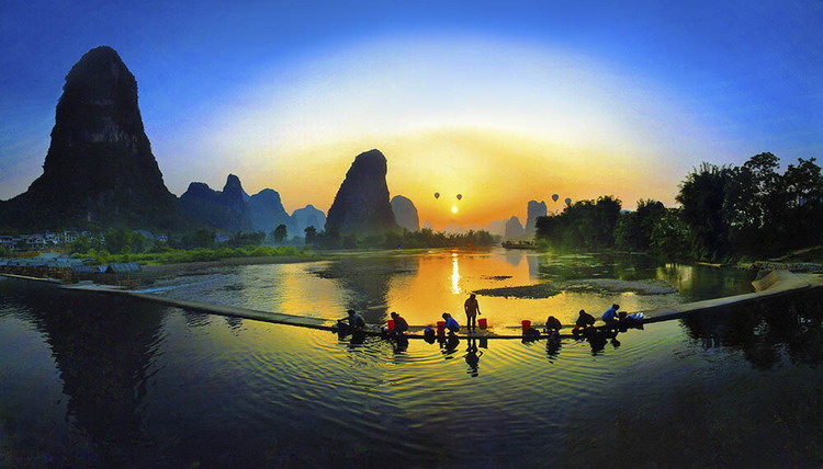 Yangshuo, um condado de karst landforms