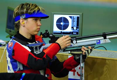 Slovakia&apos;s Veronika Vadovicova won the Beijing Paralympics&apos; first gold medal as she claimed the women&apos;s 10-meter air rifle standing SH1 final with 494.8 points on Sunday. 