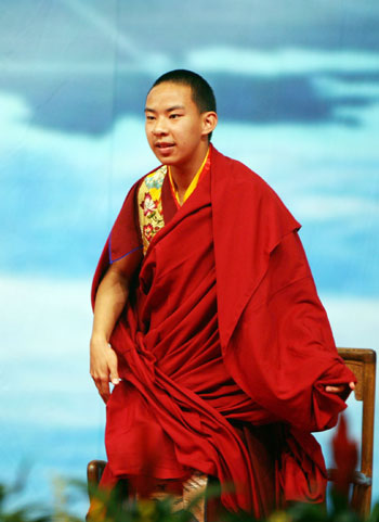 Gyaltsen Norbu, known as the Panchen Lama, attends the opening ceremony of the World Buddhist Forum in Hangzhou, Zhejiang province in east China April 13, 2006. 