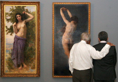 paintings by French artist William-Adolphe Bouguereau during the exhibition "From Cranach to Monet" at Thyssen-Bornemisza Museum