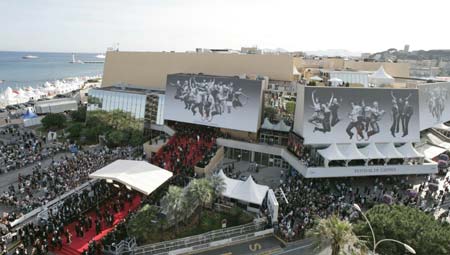 A general view of the Festival Palace is seen as the guests arrive for the evening gala screening of Chinese director Wong Kar Wai's in-competition film 