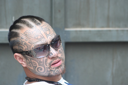 A man shows his tattoo during the Tattoo Show Convention China 2007 in 