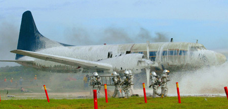 Airport fire exercise in Panama