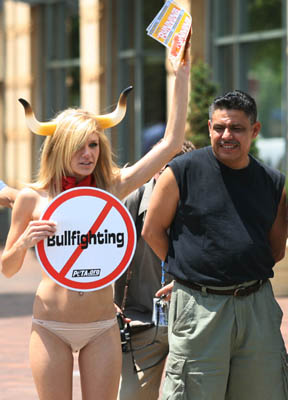 Protest against bullfighting in Spain