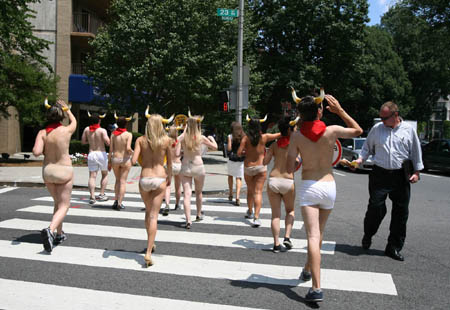 Protest against bullfighting in Spain