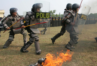 Anti-terrorist drill in Jakarta