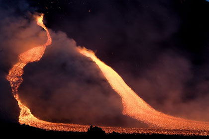 Mount Etna spews lava in Sicily 