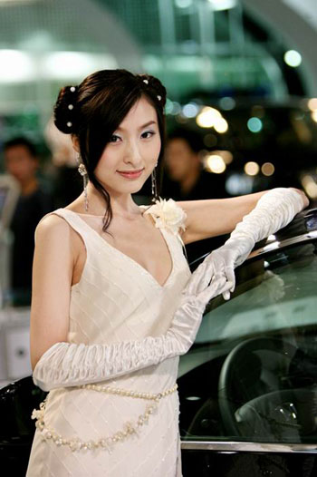 Beautiful showgirls at auto shows