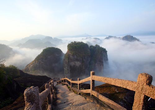 Wuyi Mountain in sea of clouds