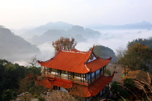 Wuyi Mountain in sea of clouds
