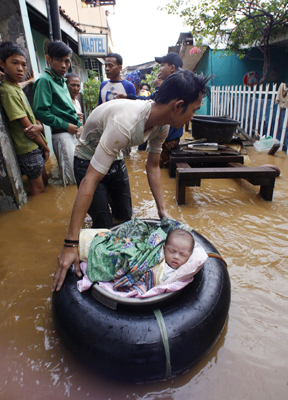 Floods batter Indonesia