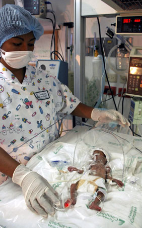 Premature baby girl