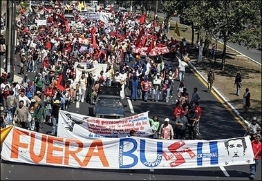 Bush visit sparks protests in Latin America