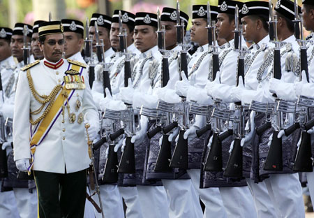Malaysian police march for 200th anniversary