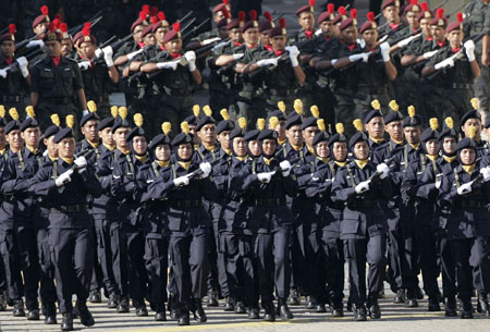 Malaysian police march for 200th anniversary