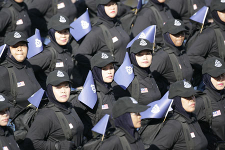 Malaysian police march for 200th anniversary