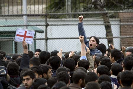 Protest in Iran targets British Embassy