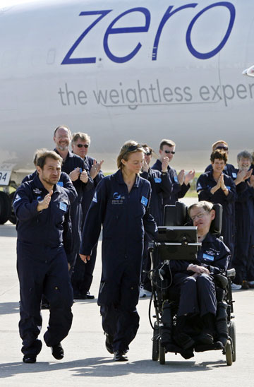 Stephen Hawking tests weightless fly