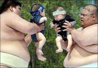 Baby-crying Sumo contest in Tokyo