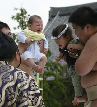 Baby-crying Sumo contest in Tokyo