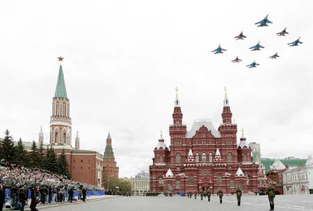 World War Two victory parade in Russia