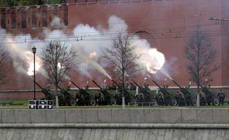 World War Two victory parade in Russia