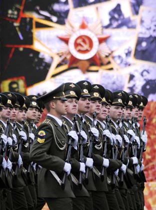 World War Two victory parade in Russia