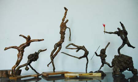 Tree-root carvings for Beijing Olympic Games